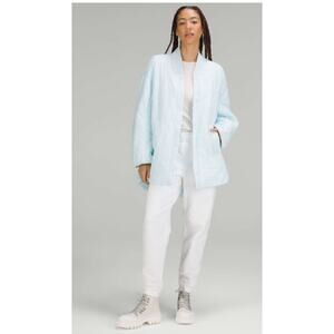 Lululemon Quilted Light Insulation Jacket Powder Blue Size Medium (6) Oversized!